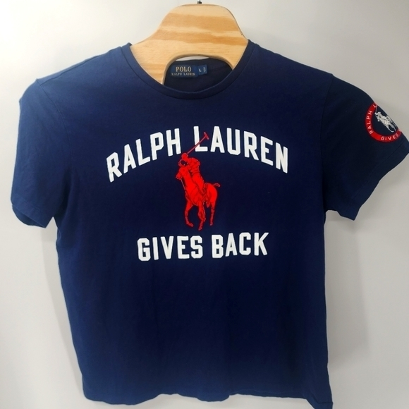 Polo Ralph Lauren Other - Polo Ralph Lauren Mens VOLUNTEER Big Pony Graphic T Shirt Blue‎ Large T183.